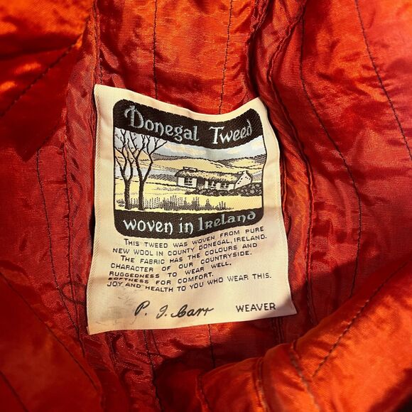 Donegal Tweed Wool Hat Mens 7 Medium 57  Brown Woven In Ireland - Picture 5 of 8